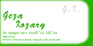 geza kozary business card